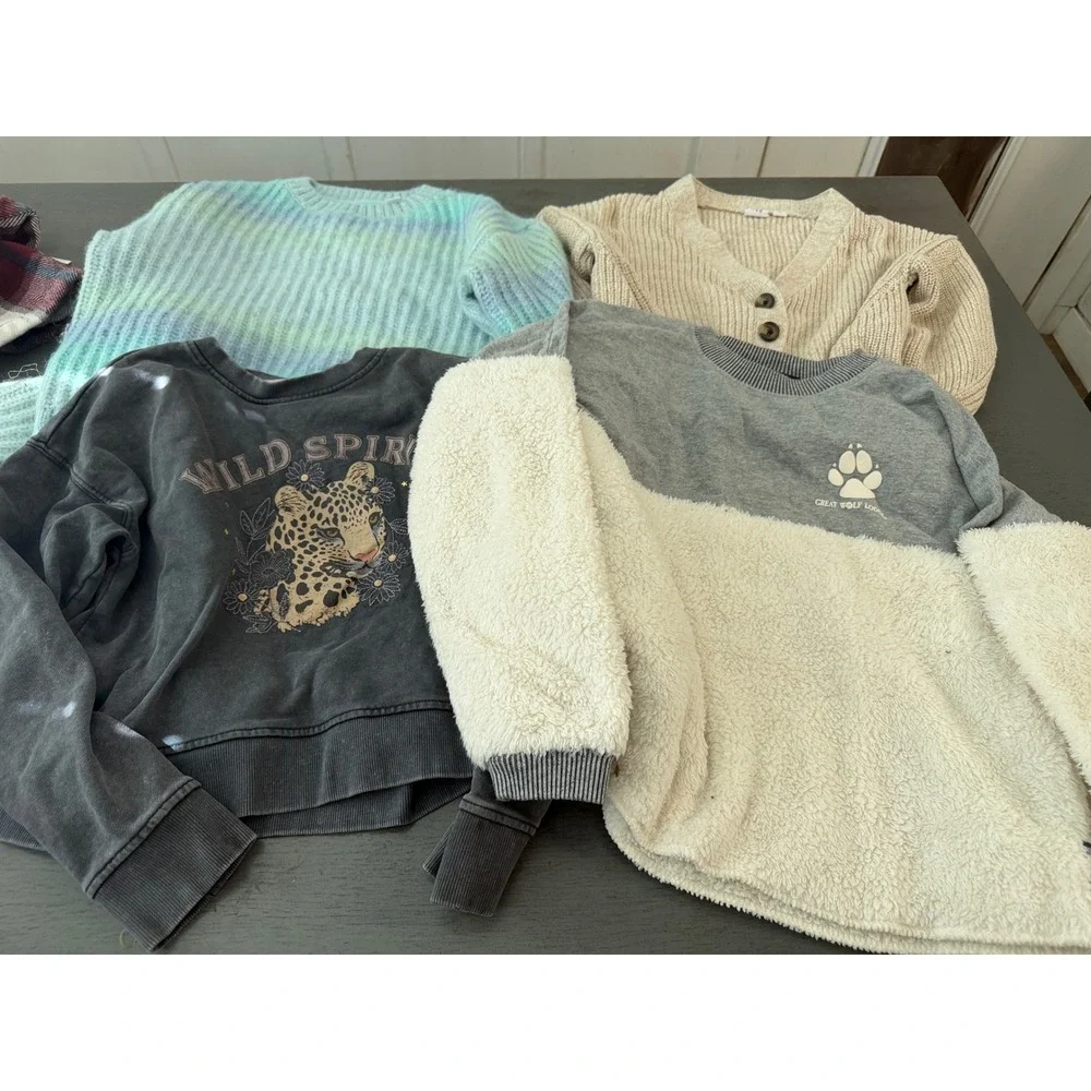 Girls Clothing Bundle Lot Dress Sweaters Leggings Tees 15pc large 10-12 10 12 - Picture 3 of 6